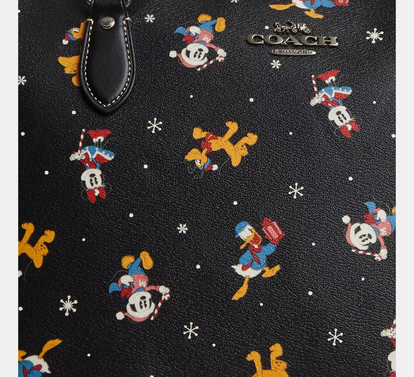 Disney X Coach Gallery Tote With Holiday Print